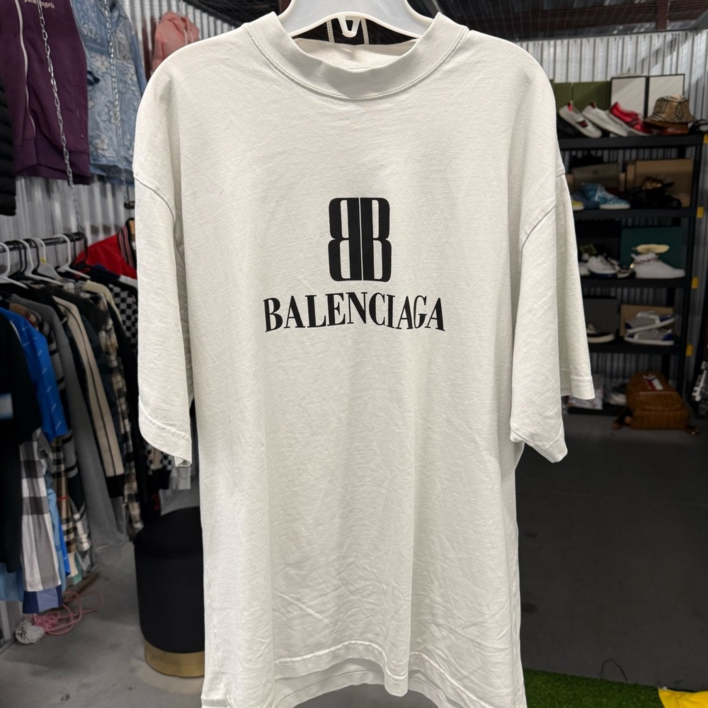 Balenciaga Cream Logo T-Shirt